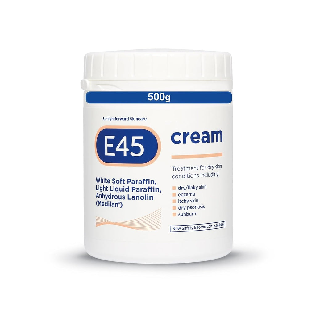 E45 Cream 500 g Tub – Moisturiser for Dry Skin and Sensitive Skin - Emollient Body Cream to Soothe Dry and Irritated Skin - Itchy Skin, Eczema Cream -...