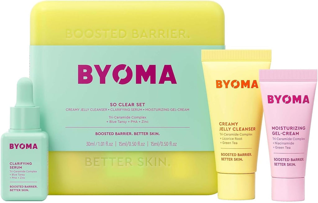 BYOMA Clarifying Starter Kit with Mini Cleanser, Light Cream and Clarifying Serum
