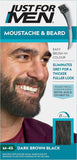 Just for men Moustache & Beard Dark Brown Dye, Eliminates Grey for a Thicker & Fuller Look � M45