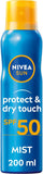 NIVEA SUN Protect & Dry Touch Refreshing Sun Mist Spray SPF50 (200ml), Water-Resistant Sun Spray, Immediate Protection Against UVA/UVB Rays, Sunburns and Premature Ageing (Packing May Vary)