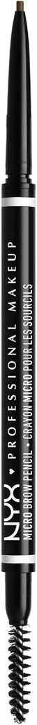 NYX Professional Makeup Micro Brow Pencil, Dual Ended With Mechanical Brow Pencil And Spoolie Brush, Vegan Formula, Shade: Ash Brown