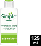 Simple Kind to Skin Hydrating Light Moisturiser Skin Care Product with Pro-Vitamins B5 and E for 12-Hour Moisturisation 125 ml