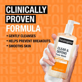 Neutrogena Clear & Defend Face Wash (1x 200ml), Oil-Free Facial Cleanser for Spot-Prone Skin, Facial Wash with Purifying 2% Salicylic Acid to Help Prevent Breakouts for Smoother, Clearer Skin