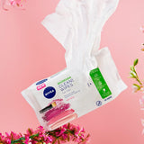 NIVEA 3in1 Caring Cleansing Wipes Dry Skin (25 Wipes), Plant-Based Makeup Remover Wipes, Face Wipes for Dry Skin, Gentle yet Effective Makeup Removal