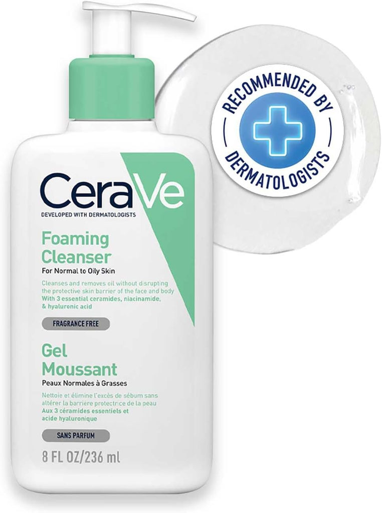 CeraVe Foaming Cleanser for Normal to Oily Skin with Niacinamide and 3 Essential Ceramides