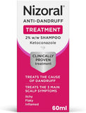 Nizoral Anti-Dandruff Treatment Shampoo, Treats and Prevents Dandruff, Clinically Proven to Control Itchy & Flaky Scalps, Contains Ketoconazole, 1 x 60ml