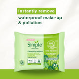 Simple Kind to Skin Bio-degradable Cleansing Wipes face wipes to remove waterproof eye make-up for sensitive skin 6x 25 wipes