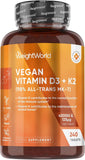 Vitamin D3 4000IU & K2 125μg (MK7) | 240 Easy to Swallow Vitamin D Tablets as Cholecalciferol | 8 Months Supply | VIT D3 K2 Supplements | 1 a Day VIT D