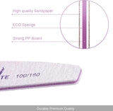 10 PCS Professional Nail Files Double Sided Emery Board(100/180 Grit) Nail Styling Tools Pet Grooming Tools for Home and Salon Use