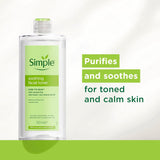 Simple Kind to Skin Soothing Facial Toner - 100% Alcohol-Free with Vitamin B5, B3 & Witch Hazel - Instantly soothes, rebalances & preps sensitive skin for moisturisation 6x 200 ml