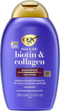 OGX Biotin and Collagen Volumising Hair Shampoo, Thick and Full, with Vitamin B7 Biotin, and Collagen, for Fine Hair, Sulfate Free Surfactants, 385ml