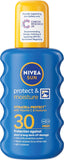 NIVEA SUN Protect & Moisture Sun Spray SPF 30 (200 ml), Moisturising Suncream Spray with SPF 30, Advanced Sunscreen Providing Immediate UVA + UVB Protection, Fast-Absorbing No White Cast Formula