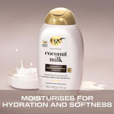 OGX Nourishing with Coconut Milk Hydrating Shampoo, Intensely Moisturizes for Immediate Softness from the First Use, Sulfate Free, 385ml