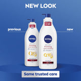 NIVEA Q10 60+ Mature Skin Body Lotion (400ml), Nourishing Firming Cream with Q10 and Argan Oil, NIVEA 72H Moisturising Cream for Ageing and Mature Skin