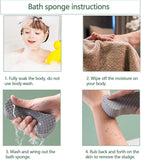 4pieces Magic Exfoliatings Sponge, Skin Exfoliatings Shower Sponge, Double Sided Soft Bath Sponges, 3D Body Shower Scrubber Sponges, Reusable Dead Skin Remover for Adults Kids