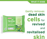 Simple biodegradable Exfoliating Face Wipes for sensitive skin 20 wipes