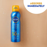 NIVEA SUN Protect & Dry Touch Refreshing Sun Mist Spray SPF50 (200ml), Water-Resistant Sun Spray, Immediate Protection Against UVA/UVB Rays, Sunburns and Premature Ageing (Packing May Vary)