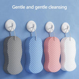 4pieces Magic Exfoliatings Sponge, Skin Exfoliatings Shower Sponge, Double Sided Soft Bath Sponges, 3D Body Shower Scrubber Sponges, Reusable Dead Skin Remover for Adults Kids