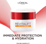 L’Oréal Paris Revitalift Hydrating SPF 30 Day Cream, Powerful Formula to Smooth appearance of Wrinkles, Firm & Moisturize Skin, Infused with Pro-Retinol & Elasti-Peptides, SPF30 Sun Protection, 50ml