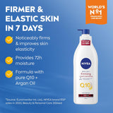 NIVEA Q10 60+ Mature Skin Body Lotion (400ml), Nourishing Firming Cream with Q10 and Argan Oil, NIVEA 72H Moisturising Cream for Ageing and Mature Skin
