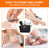 Electric Foot File, Ratukall Hard Skin Remover, Rechargeable Waterproof Callus Remover Pad Feet Care Kit, Professional Pedicure Tools Set with Storage Bag for Dry Dead Skin Cracked Heels Calluses