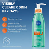 NIVEA Derma Skin Clear Wash Gel (150ml), Deep Cleansing Salicylic Acid Face Wash Enriched with Niacinamide to Cleanse Pores and Remove Impurities, For Blemish-Prone Skin