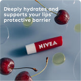 NIVEA Cherry Shine Lip Balm (4.8g), Flavoured Lip Balm with Shea Butter, Natural Oils and Vitamins, Provides 24h Moisture and a Soft Red Shine, Vegan Lip Care Formula