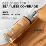 L'Oréal Paris Foundation for Face, Skincare Infused with Hyaluronic Acid, True Match Hydrating Liquid Foundation for All Skin Tones, SPF 16, 3N Creamy Beige, 30 ml
